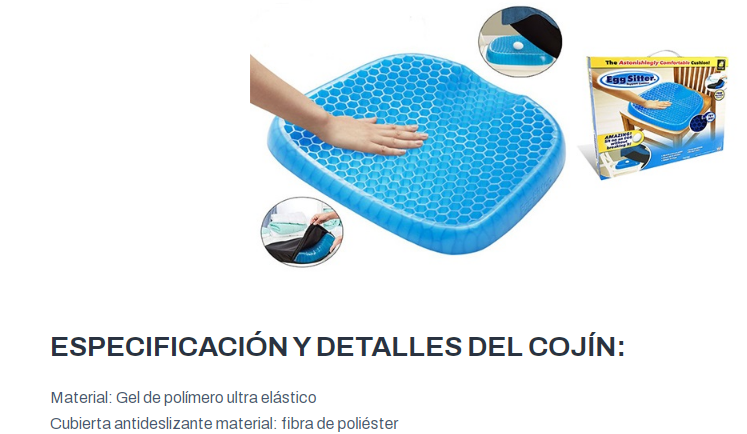 Cojín de Gel Ortopédico Flexible y Confortable